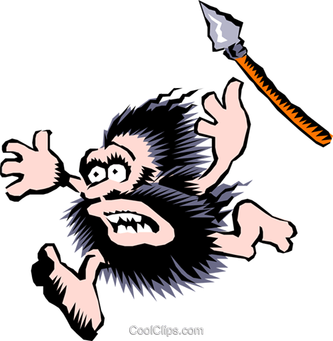 Cartoon Cavemen Royalty Free Vector Clip Art Illustration - Caveman (468x480), Png Download