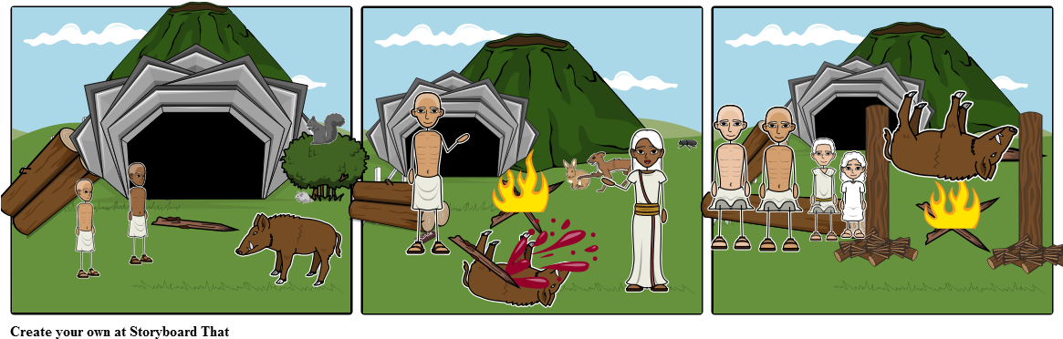 Andrea Social Studies Caveman - Cartoon (1164x385), Png Download