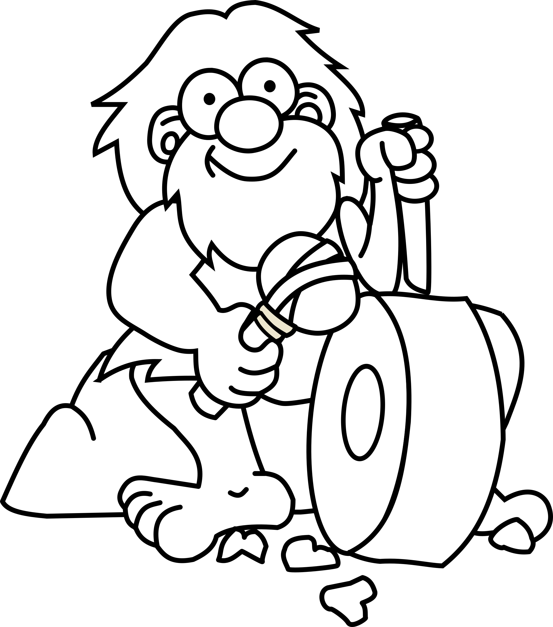 This Free Icons Png Design Of Caveman B&w (2114x2400), Png Download
