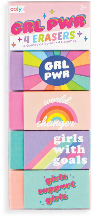 Girl Power Erasers Set Of - Eraser (800x800), Png Download