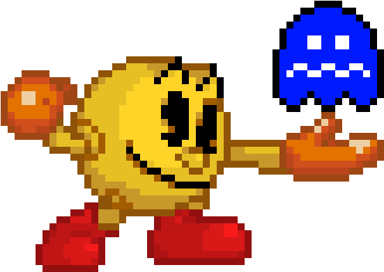 Pac-man Ssf2 - Pacman Pixel Art Png (550x450), Png Download