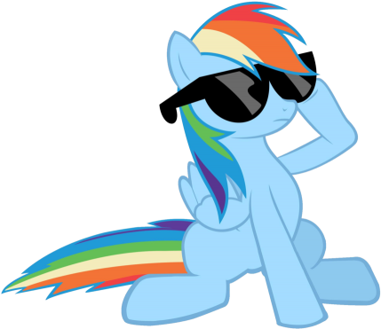 136406209250 Medium - Mlp Rainbow Dash Cool (450x389), Png Download