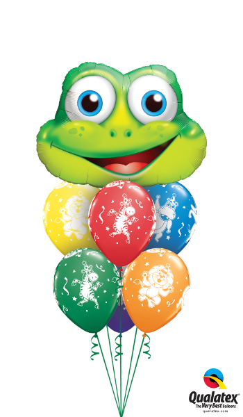 Party Frog Balloon Bouquet - 11" Assorted Carnival Party Animals Latex Balloons (350x600), Png Download