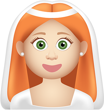 Gingermoji7 All408px 0031 Layer Comp 32 Straighthairgirlbride - Red Head Bride Emoji (408x408), Png Download