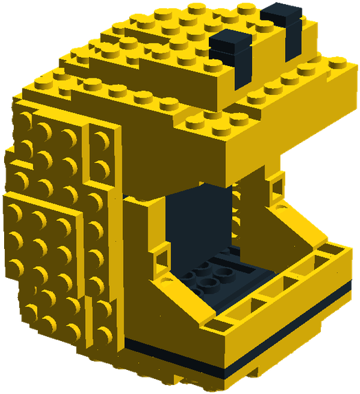 Pac Man-pixels - Lego Pacman Pixels (1600x708), Png Download