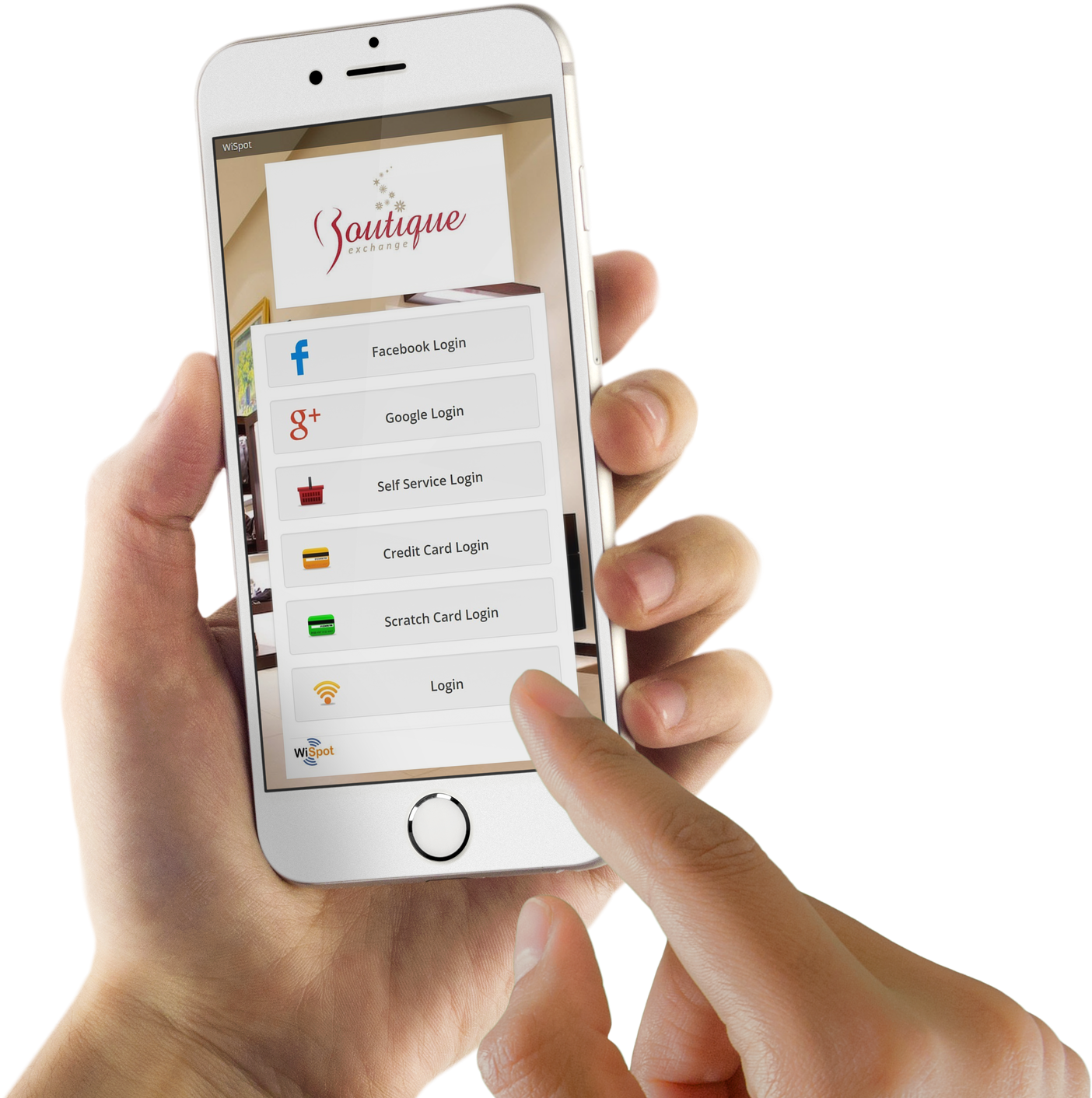 A Hand Holding A Smartphone Showing Wispot Portal Page - Smartphone In Mano Png (1412x1418), Png Download
