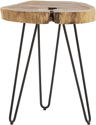 Image For Brown Wood And Metal End Table From Brault - End Table (519x804), Png Download