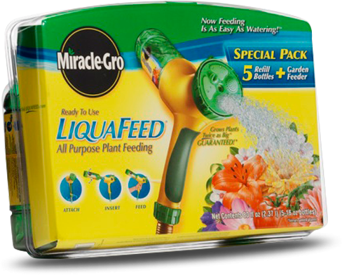 Miracle-gro Liquafeed All Purpose Plant Food - 4 Bottle, (585x492), Png Download