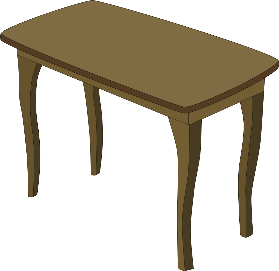 Table Bedroom Furniture Clip Art - Wood Table Cartoon (1119x1089), Png Download