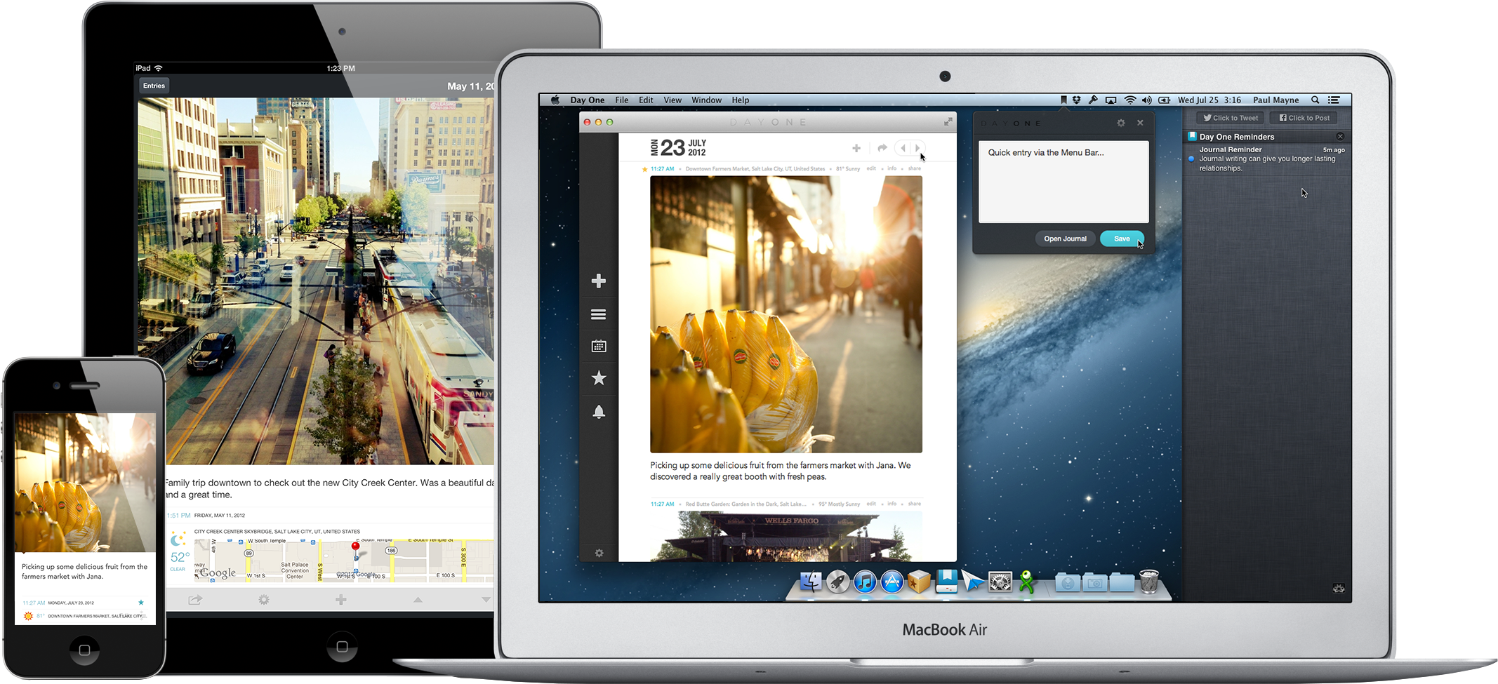 Hero Macbook Air@2x - Digital Diary Mac (2134x975), Png Download