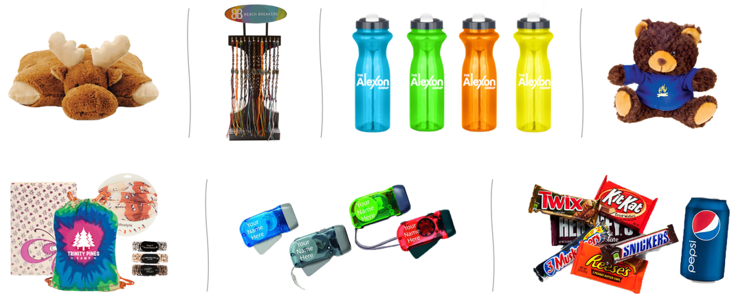 Fun Water Bottles Stuffed Animals ($5 $10) Pillow Pals - Build Your Own Candy Box Quantity(100) (1100x470), Png Download