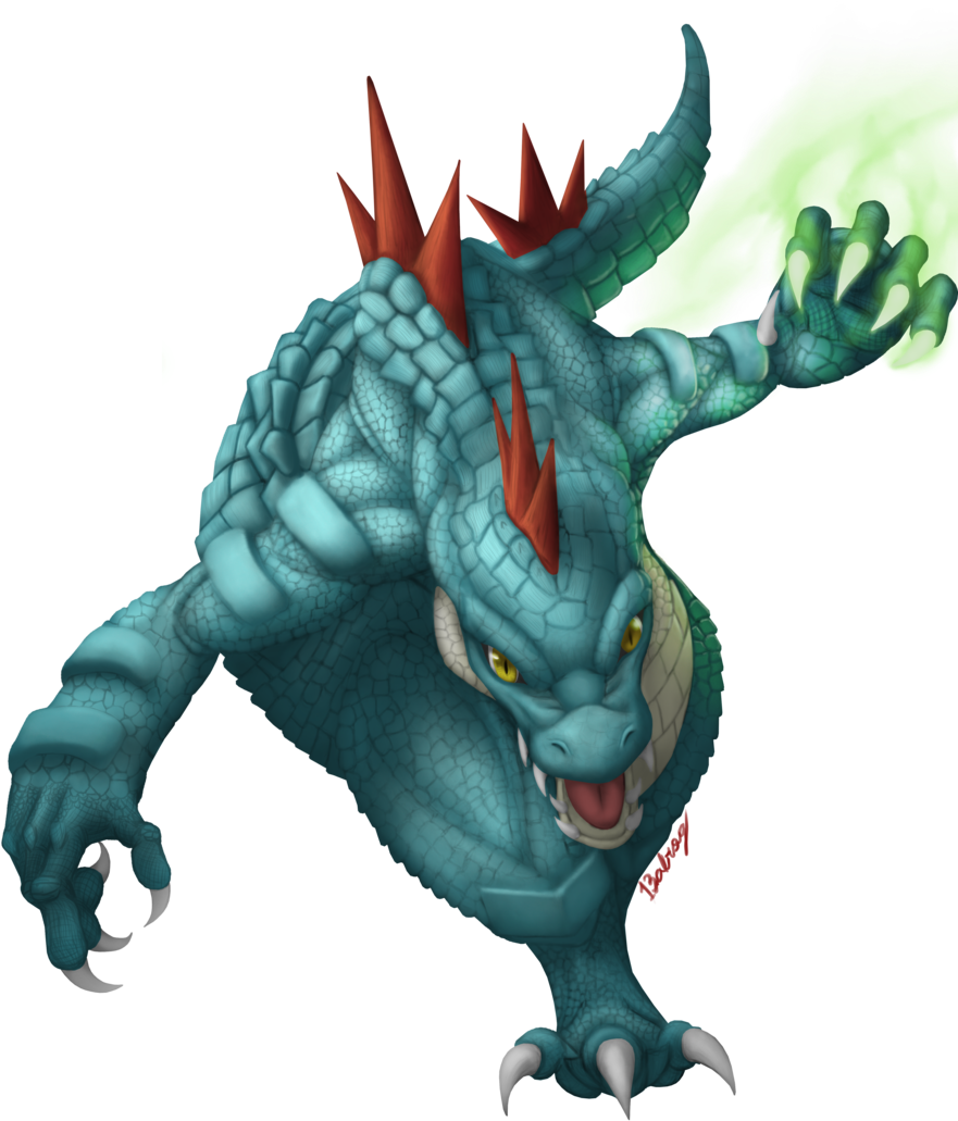 #160 Feraligatr Used Dragon Claw And Crunch In The - Anime (900x1033), Png Download