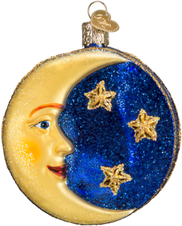 Man In The Moon Ornament - Tan Baby Bunny Glass Ornament (480x480), Png Download