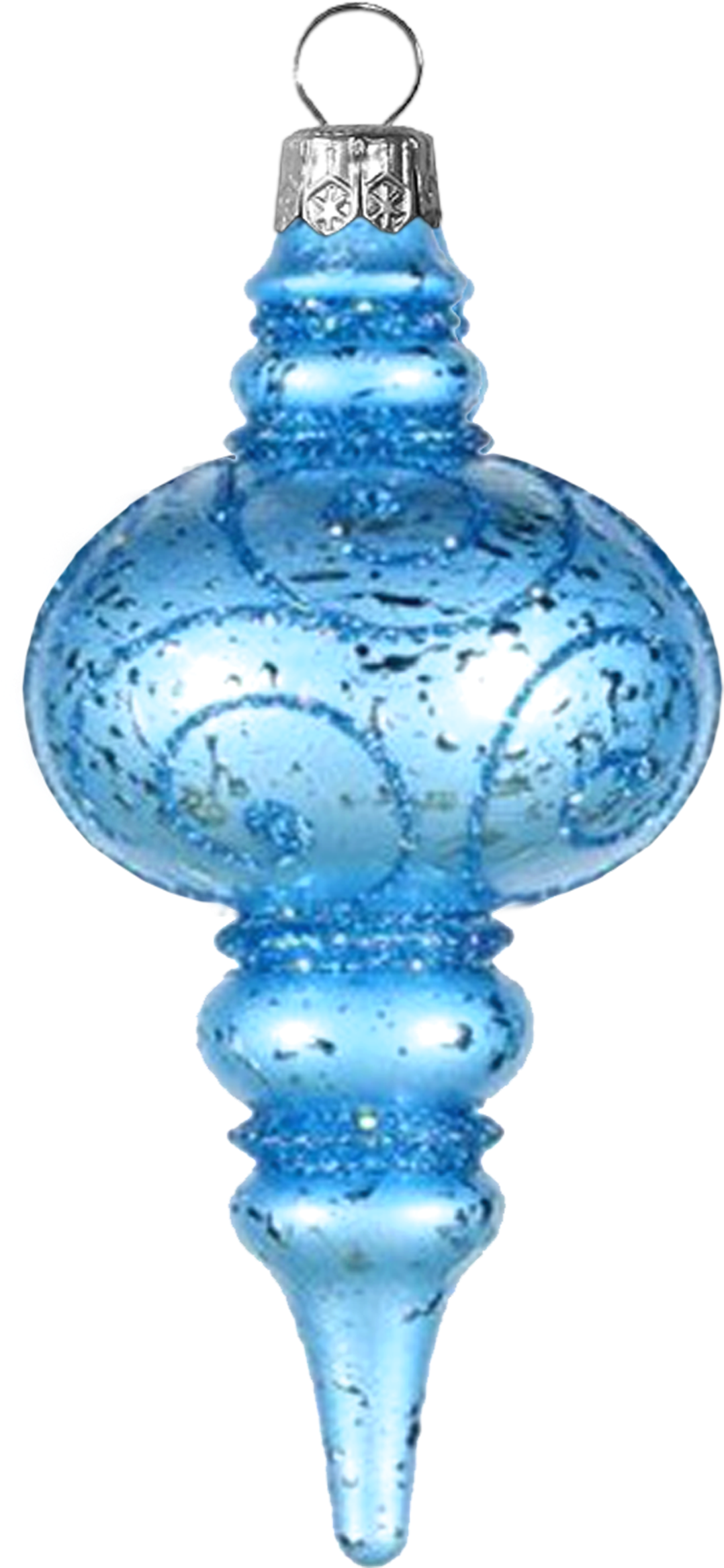 Christmas Blue Ornament - Queens Of Christmas Finial Ornament Glitter Colour: (1314x2532), Png Download