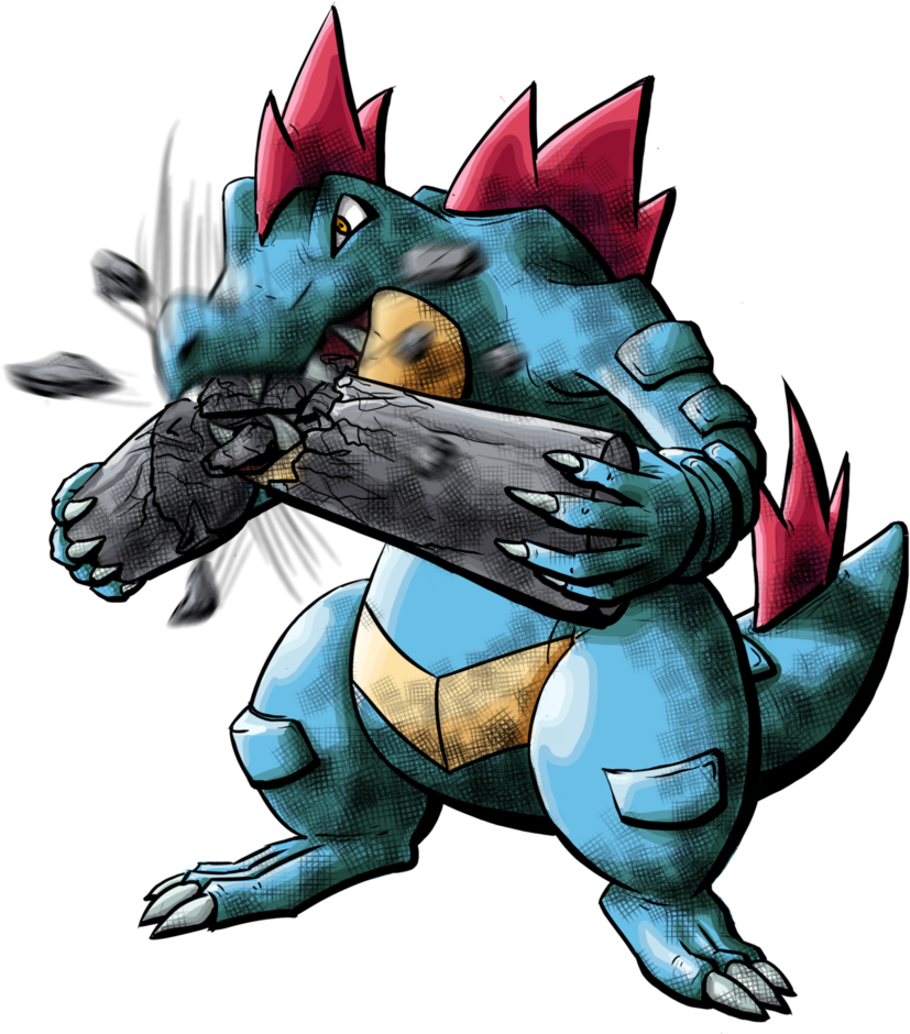 Feraligatr Crunch By Yggdrassal - Feraligatr (844x947), Png Download
