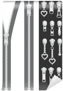 Open Zipper, Closed Zipper With Sliders Set Wall Mural - Zipper (400x400), Png Download