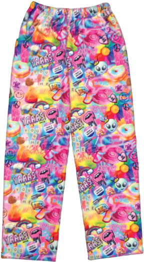 Picture Of Psychedelic Collage Plush Pants - Polar Fleece (550x550), Png Download