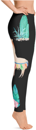Boho Watercolor Llama & Cactus Print - Imagineavalon Christmas Leggings, Christmas Clothing, (480x480), Png Download