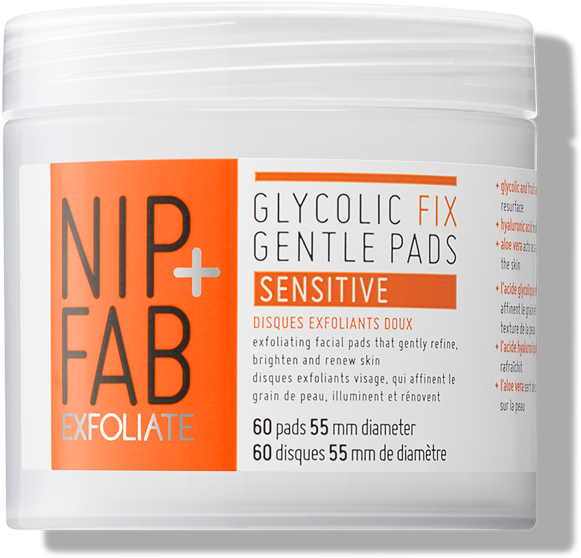 Nip+fab Exfoliate Glycolic Fix Gentle Pads Sensitive (1500x1500), Png Download