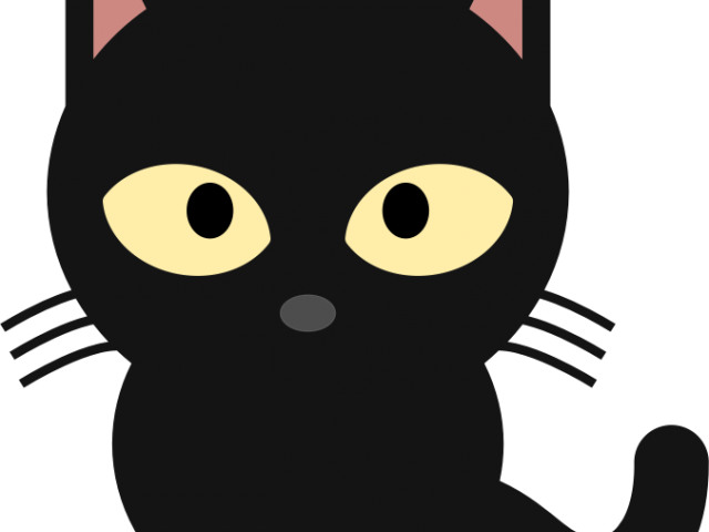 Halloween Cat Clipart - Dibujo De Un Gato Negro (640x480), Png Download