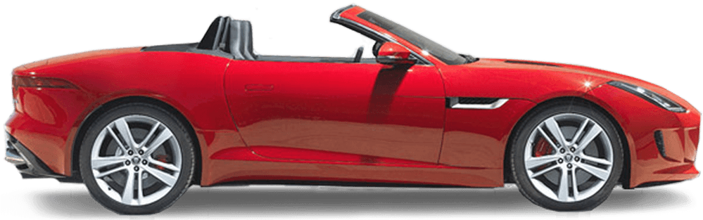 Red Jaguar F Type Car Side View Png Image Hd Wallpaper - Jaguar F Type Targa (1000x423), Png Download