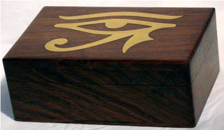 Brass Inlaid Eye Of Horus Tarot Box 4″ X 6″ - Eye Of Horus Wooden Box (600x600), Png Download