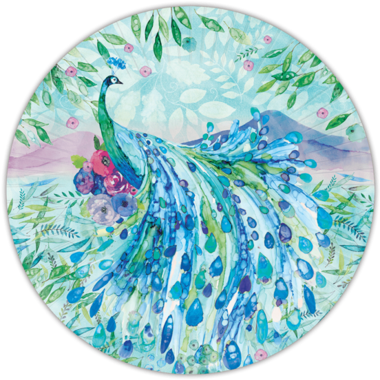 Pagoda Peacock Dinner Plates - Circle (600x600), Png Download