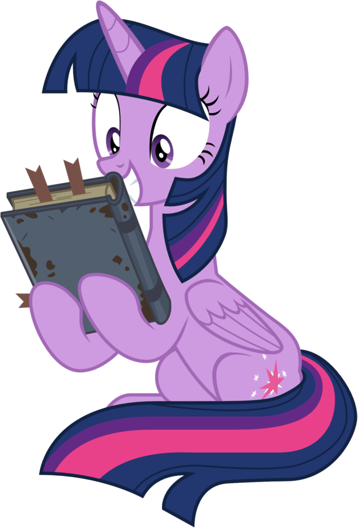 Excited Book Horse Noises [s7e25] By Sonofaskywalker - Twilight Sparkle (739x1082), Png Download