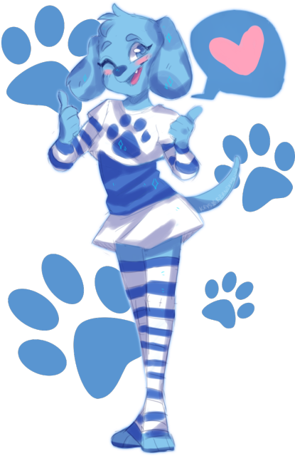Blues Clues Paw Print Clipart - Blue From Blue's Clues Furry (500x725), Png Download