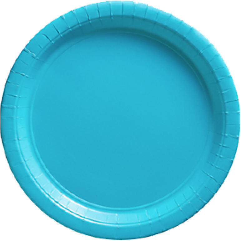 Carribbean Blue Paper Dinner Plates 20ct - Plate (800x800), Png Download