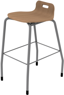 Low Back Multi-ply Wood Stool - Bench (350x350), Png Download