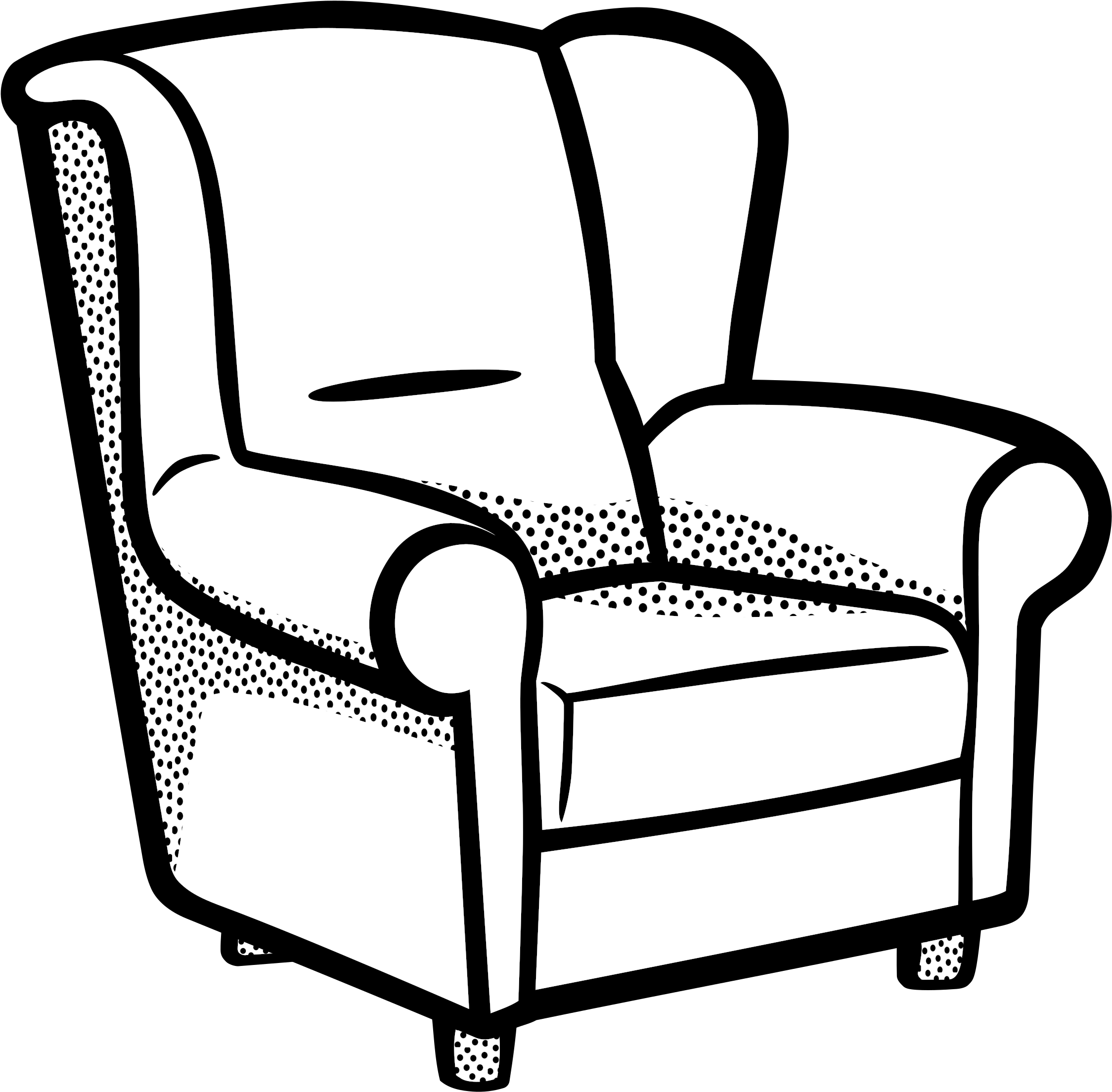 Clip Library Download Drawing Chair - Living Room For Coloring (2400x2400), Png Download