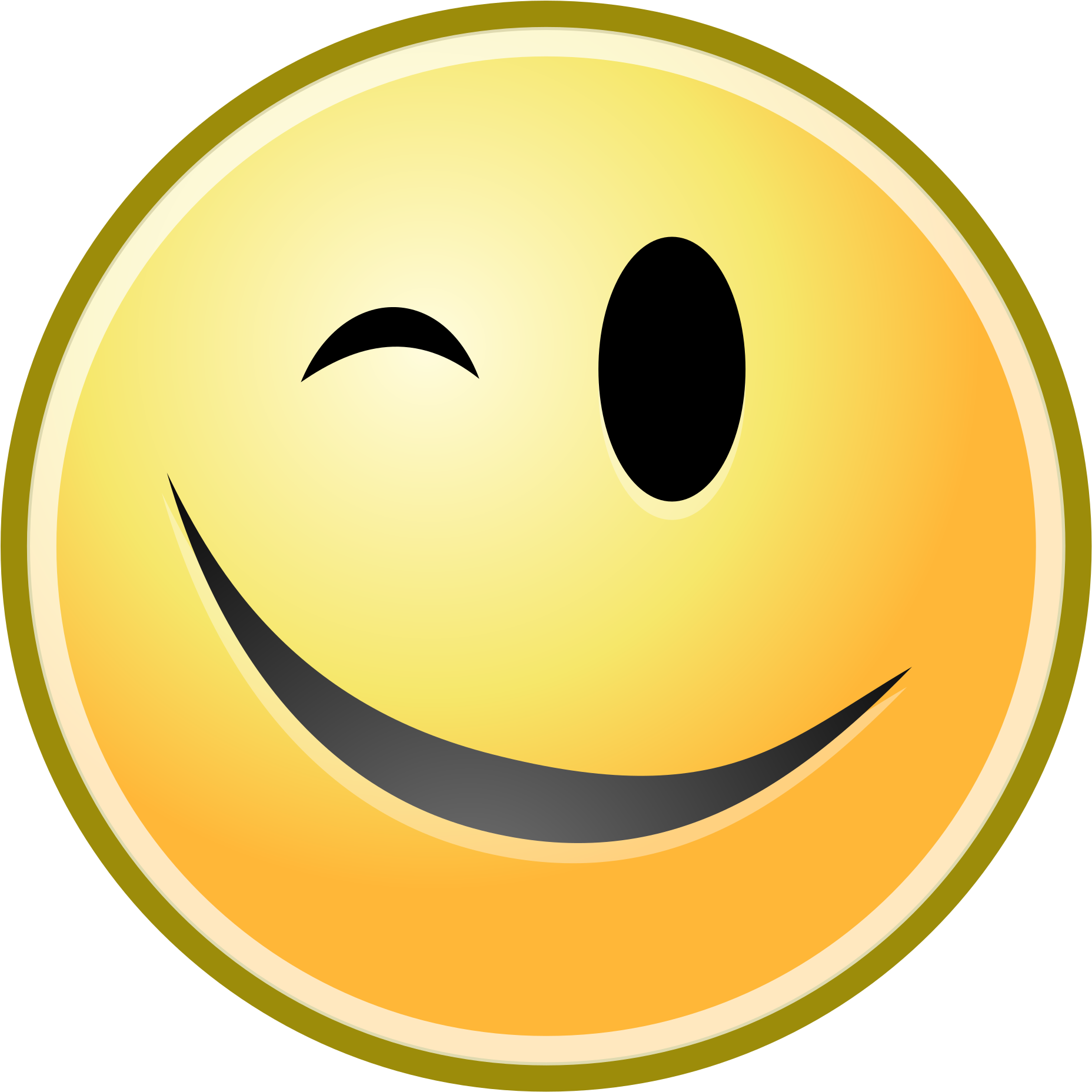 This Free Icons Png Design Of Wink Smiley Yellow (2400x2400), Png Download