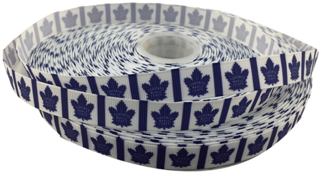 Toronto Maple Leafs New Logo Grosgrain Ribbon 5/8\ - Blue And White Porcelain (500x500), Png Download