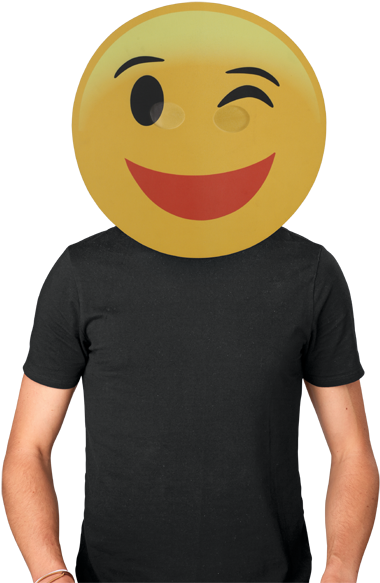 Bobble Hedz Winking Emoji Mask - Foreign Leader Mask (408x650), Png Download