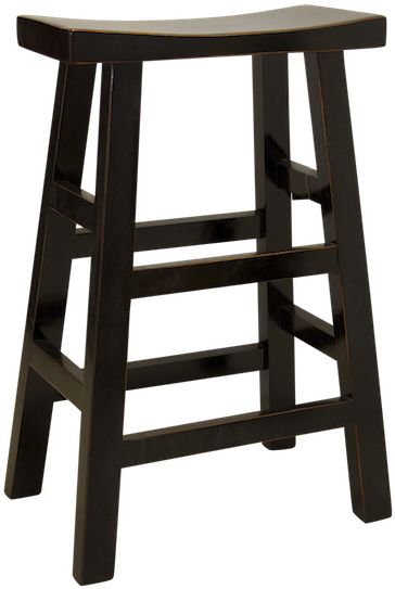 Black Wooden Bar Stool - Armen Living Sonata Stationary Barstool, Brown (560x593), Png Download