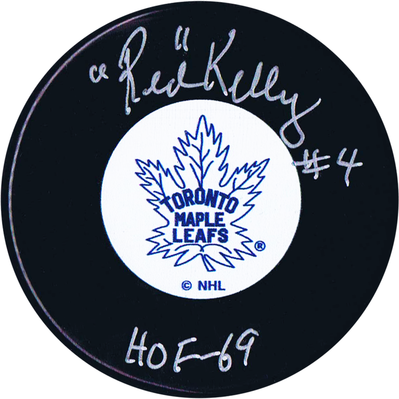 Red Kelly Autographed Toronto Maple Leafs Puck - Darryl Sittler Autographed Puck (1334x1365), Png Download