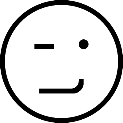 Winking Emoticon Outlined Face Vector - Black And White Happiness Emoji (400x400), Png Download