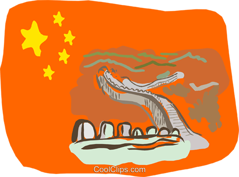 China, Great Wall Royalty Free Vector Clip Art Illustration - Chinesische Mauer Clipart (480x356), Png Download