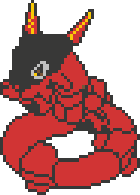 Dark Panther Rayquaza - Pixel Art (580x650), Png Download