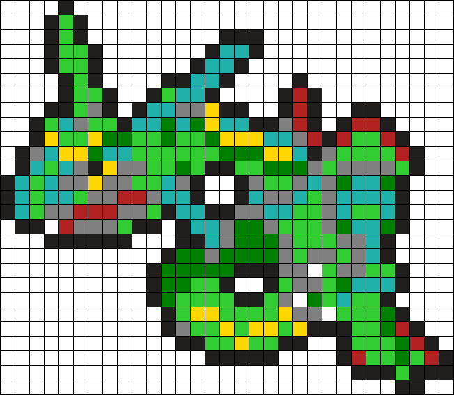 384 Rayquaza Perler Bead Pattern / Bead Sprite - Central City Brewing Co Ltd (652x568), Png Download