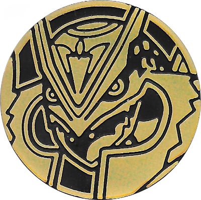 Xyd Gold Mega Rayquaza Coin Card Scan (400x398), Png Download