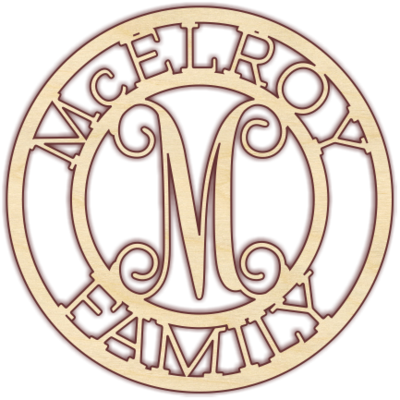 Family Name Sign - Monogram (400x400), Png Download
