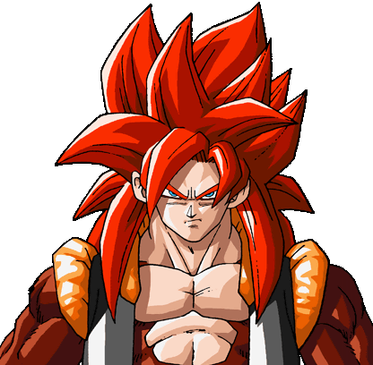 All The Saiyan Talk And No One Posts The Red Haired - Super Saiyan 4 Gogeta (416x408), Png Download