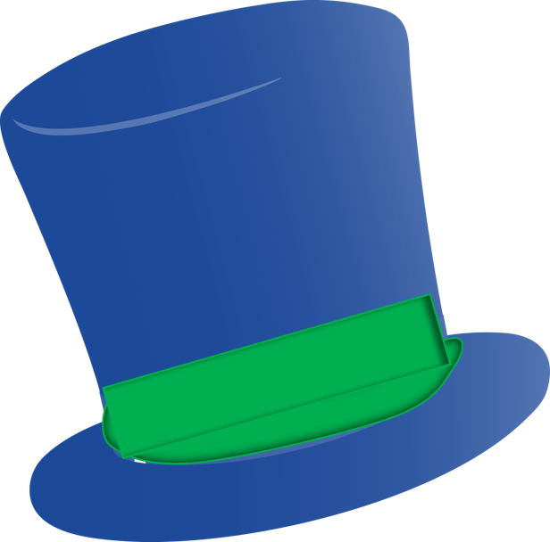Picture Royalty Free Download Blue Books Top Hat By - Green And Blue Top Hat (616x608), Png Download