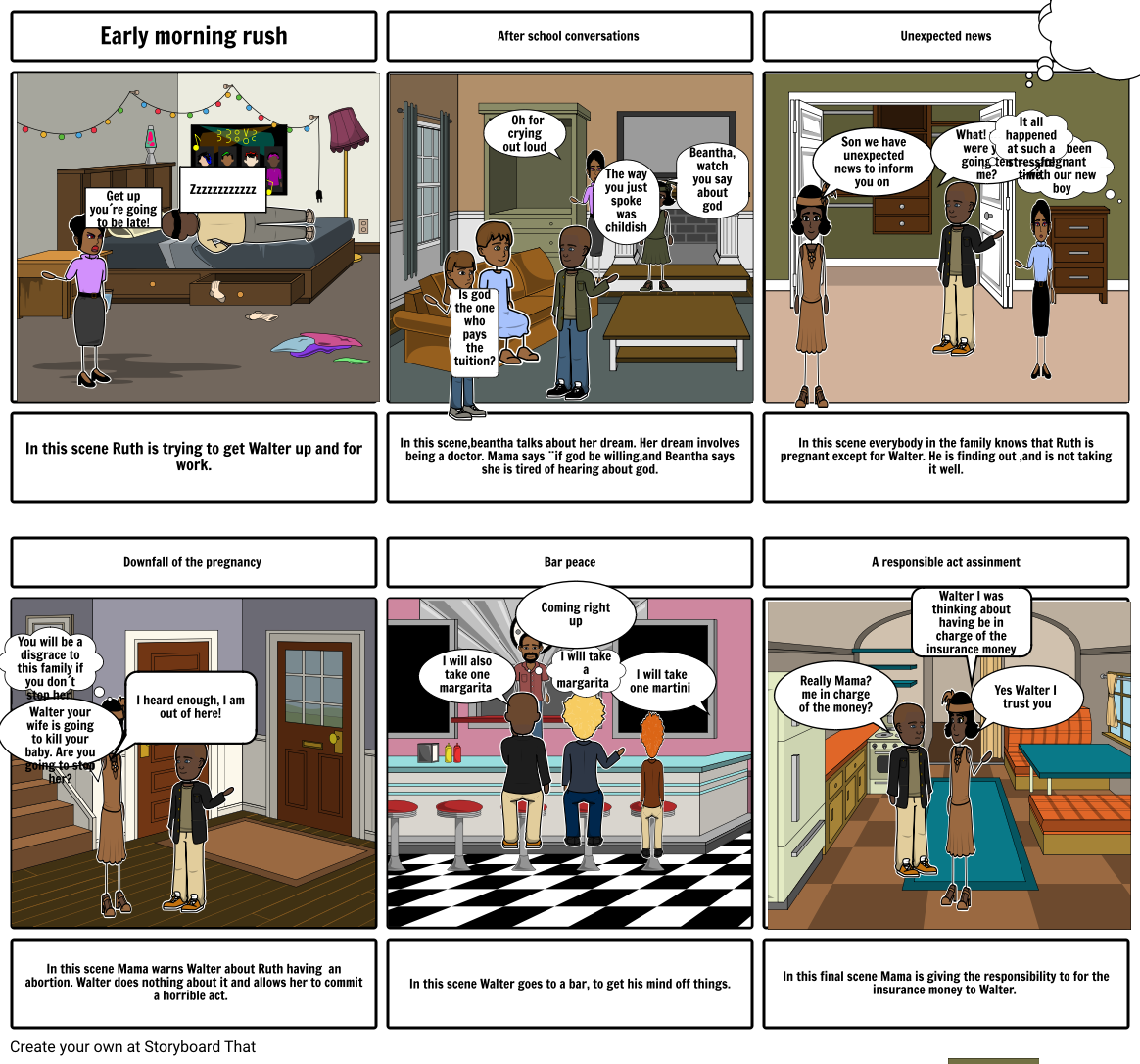 Raisin In The Sun Storybord - Flowers For Algernon Storyboard (1164x1086), Png Download