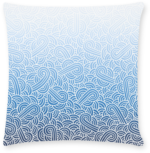 Ombre Blue And White Swirls Doodles Pillow Cases Pillow - Personalized Wall Tapestry Ombre Purple And White Swirls (800x800), Png Download