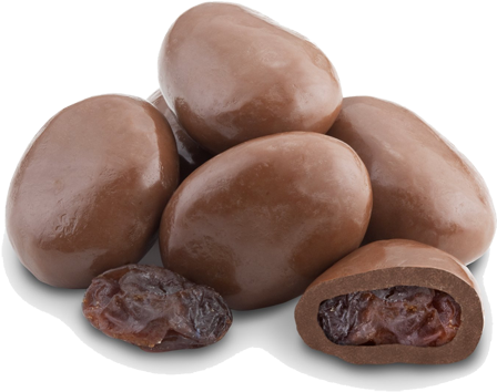 Sugar Free Milk Chocolate Raisins - Chocolate With Raisins (500x500), Png Download