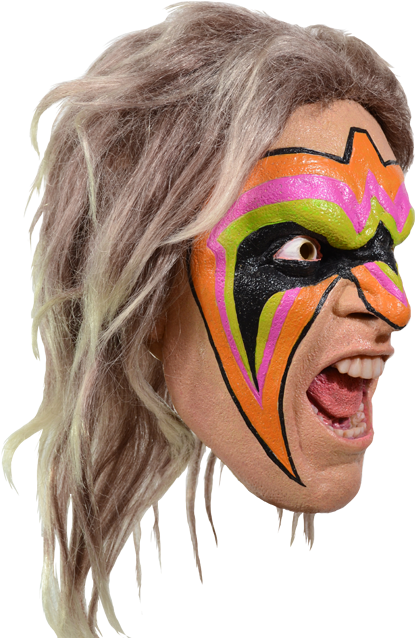 Price - $59 - - Trick Or Treat Studios Wwe Ultimate Warrior Adult Mask (436x639), Png Download