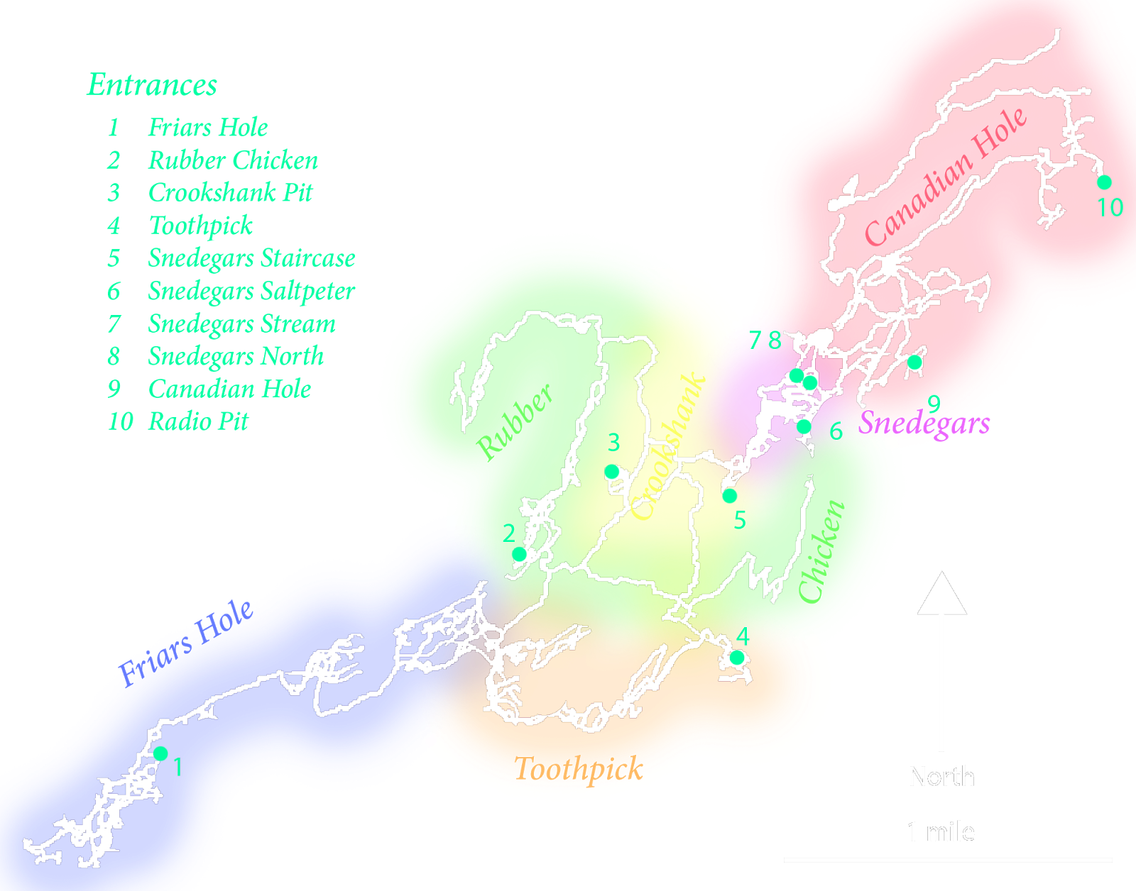 Line Plotted Map Of The Friars Hole Cave System (1600x1256), Png Download